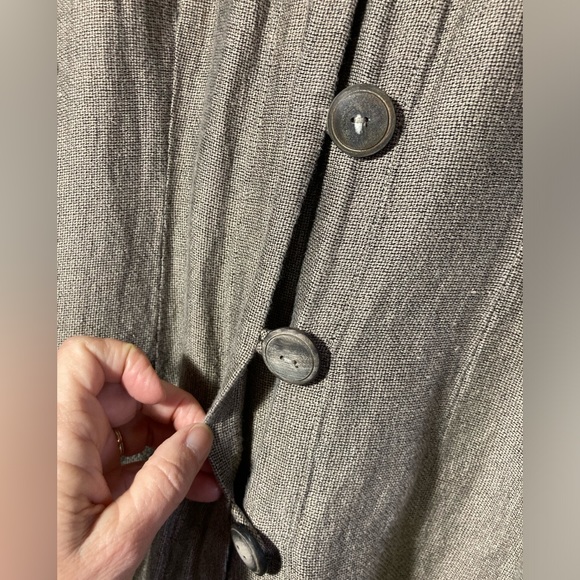 Su-Zen Linen/Cotton Long Sleeve Button Down Top W/Collar & Button Cuffs Sz Large - Picture 5 of 16